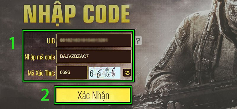 Bước 4: Nhập UID và Code