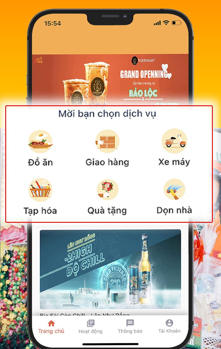 Các dịch vụ của ứng dụng VILL