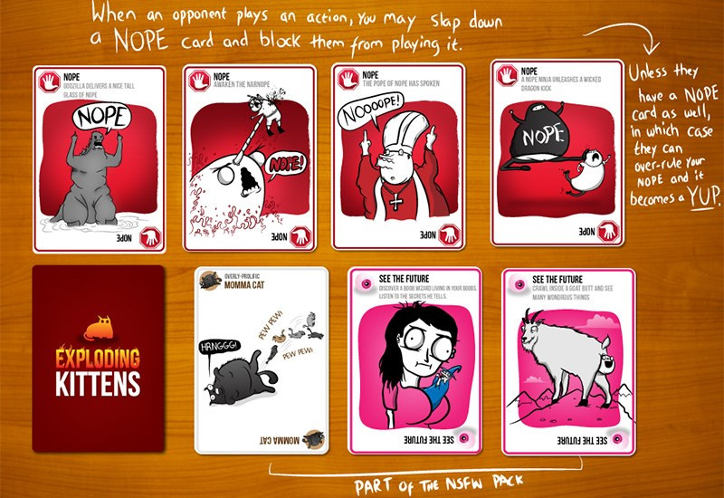 Các loại thẻ bài trong Exploding Kittens