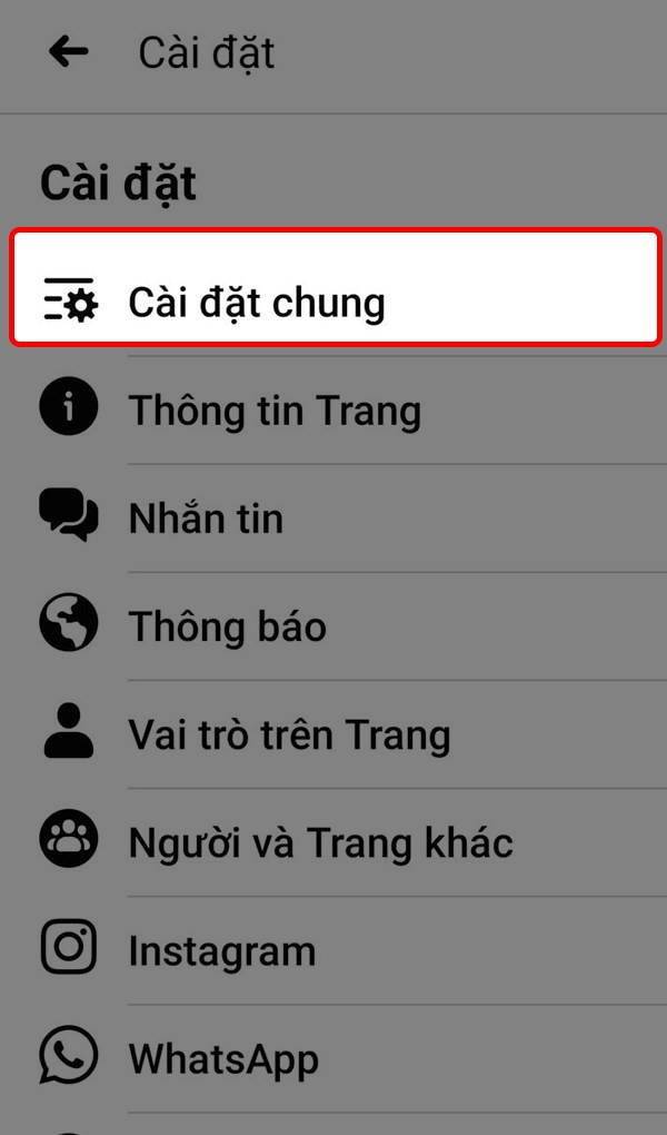 Cài đặt chung trên điện thoại