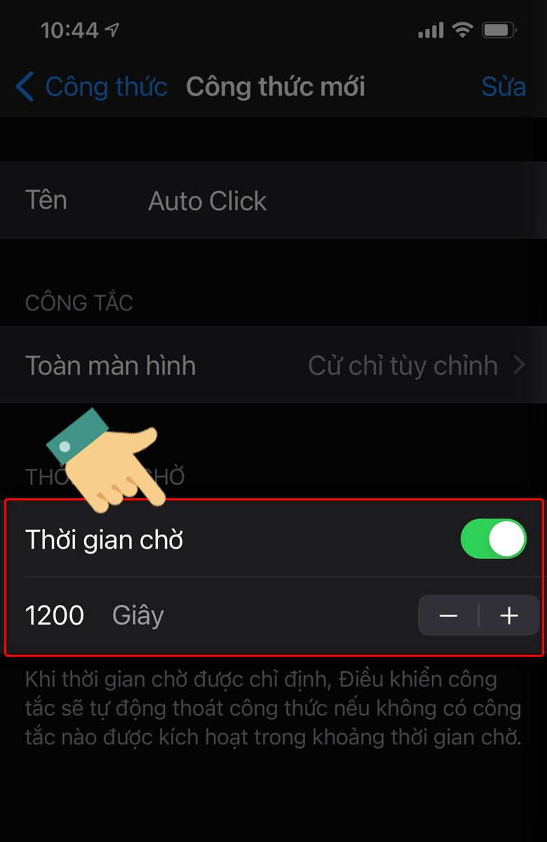 Cài đặt thời gian chờ