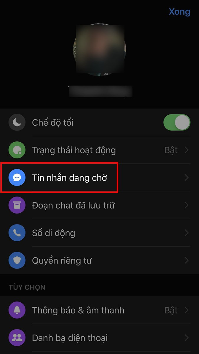 Chạm vào ảnh đại diện