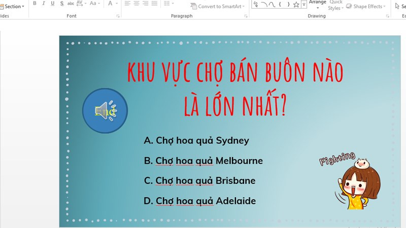 Chèn đồng hồ vào slide khác