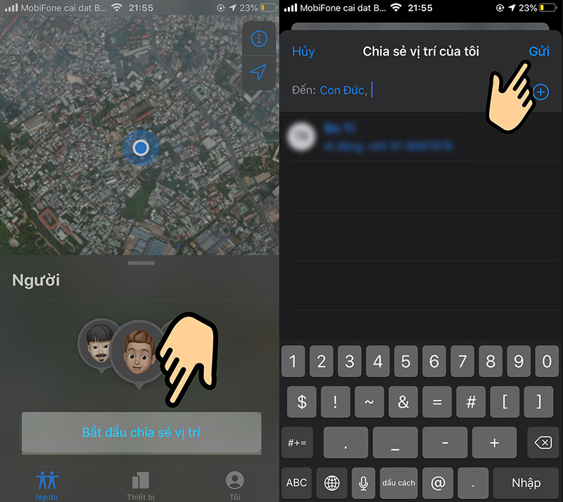 Chia sẻ vị trí với người khác