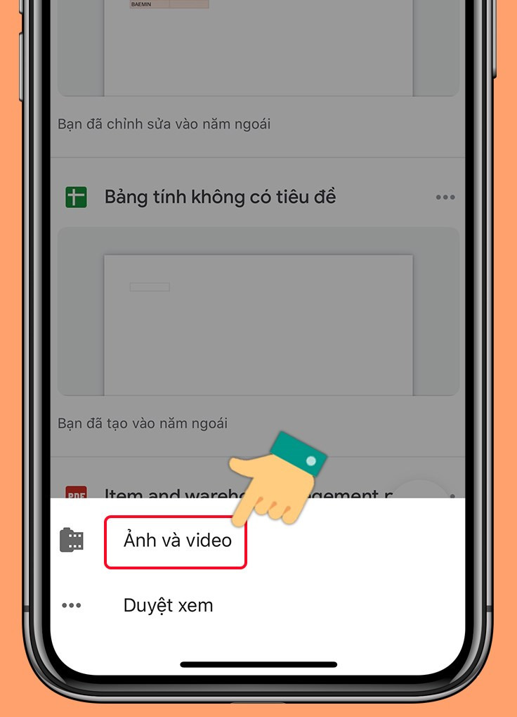 Chọn Ảnh và video