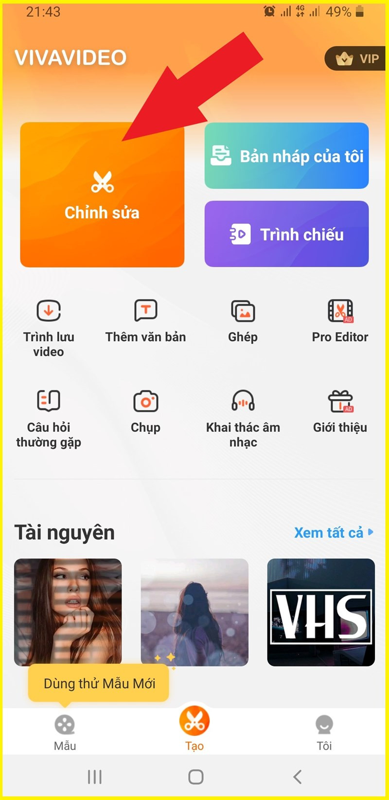 Chọn Chỉnh sửa