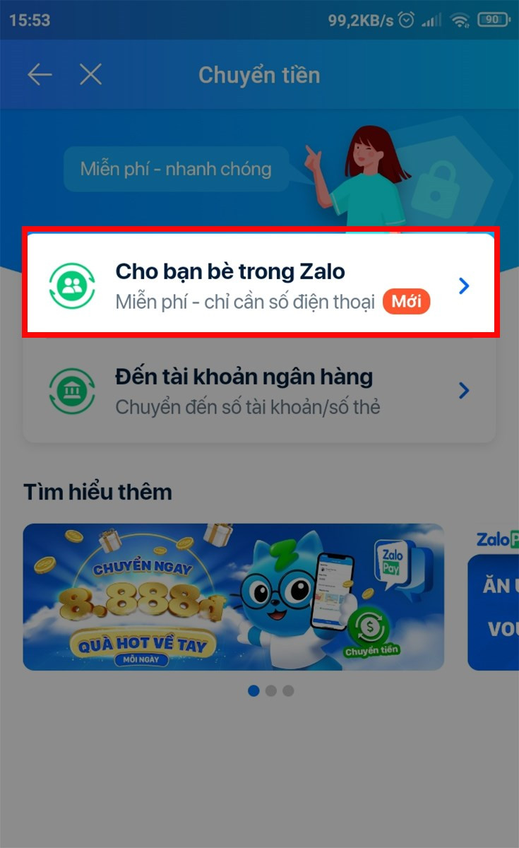 Chọn Cho bạn bè trong Zalo