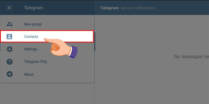 Chọn Contacts trên Telegram Web