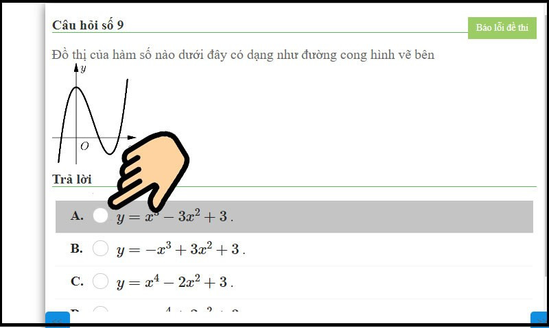 Chọn đáp án bằng cách tích vào ô cho là đúng