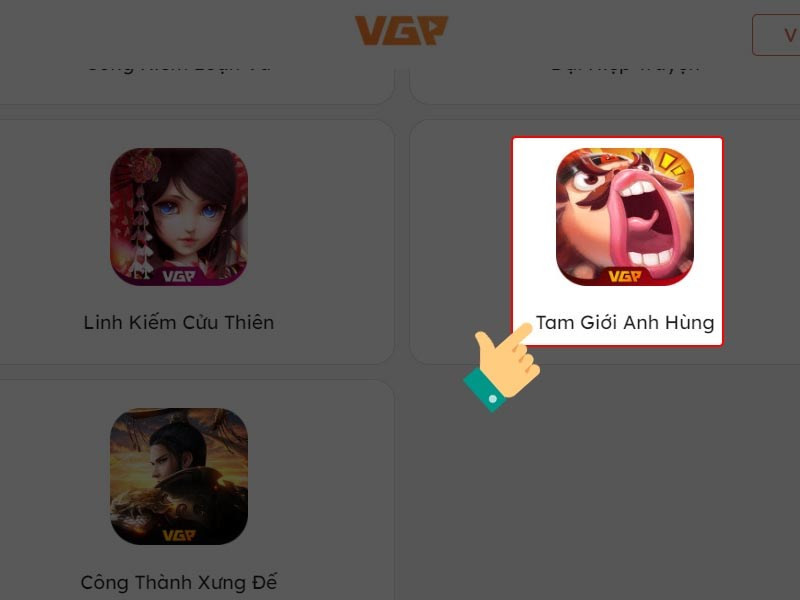 Chọn game Tam Giới Anh Hùng trên VGP