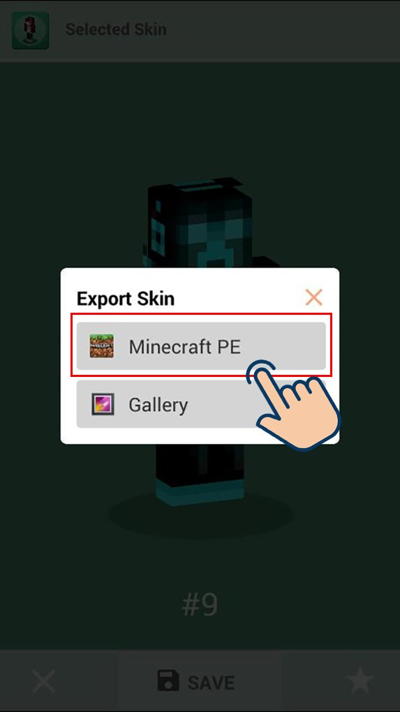 Chọn Minecraft PE để áp dụng skin