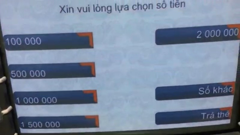 Chọn số tiền muốn r&uacute;t