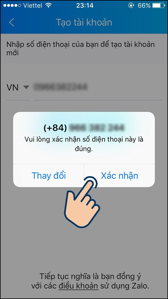 Chọn vào Xác nhận để xác nhận tài khoản.