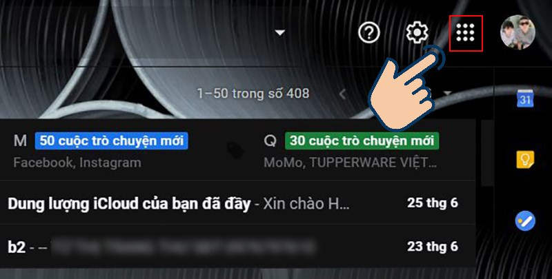 chọn v&agrave;o biểu tượng h&igrave;nh vu&ocirc;ng.