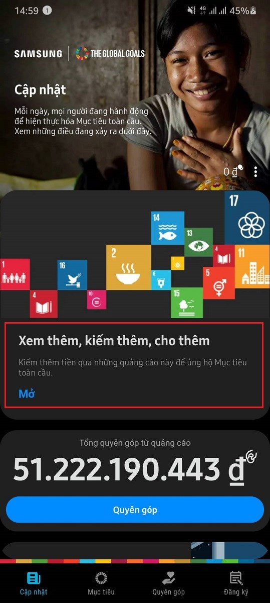 Chọn "Xem thêm, kiếm thêm, cho thêm"