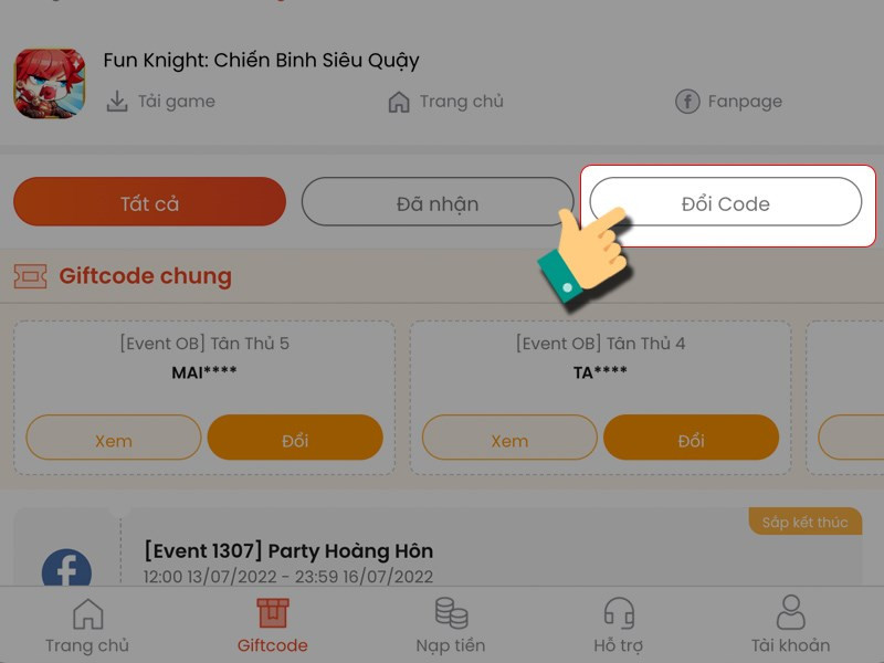 Hướng Dẫn Nhập Code Fun Knight Chiến Binh Siêu Quậy Nhận Quà Khủng