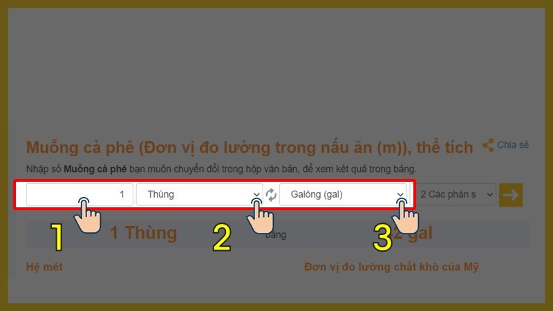 Công cụ chuyển đổi đơn vị thùng