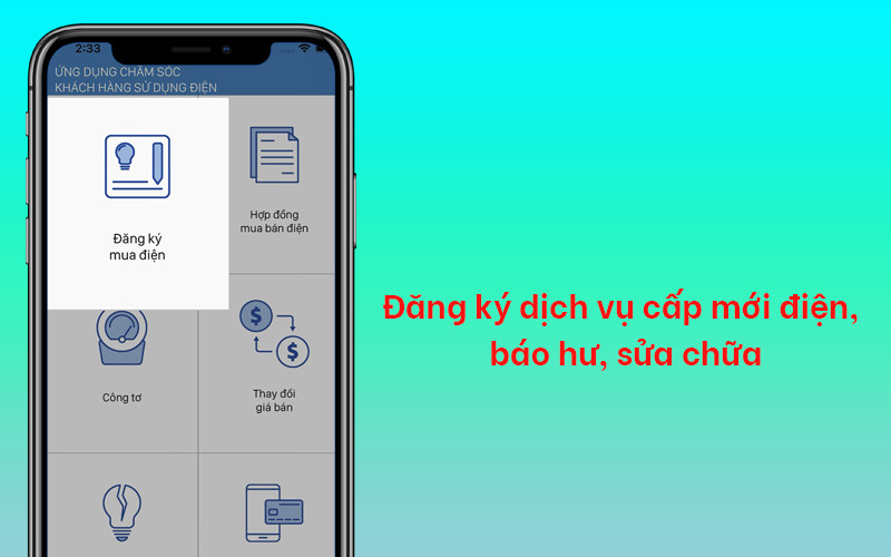 Đăng k&yacute; dịch vụ cấp mới điện, b&aacute;o hư, sửa chữa