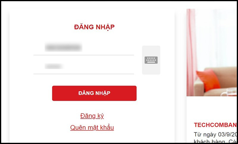 Đăng nhập tài khoản trên Website