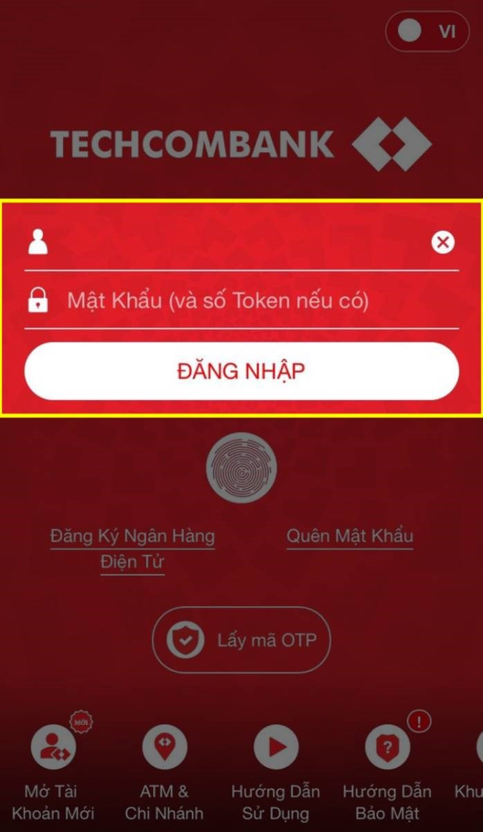 Đăng nhập Techcombank Mobile