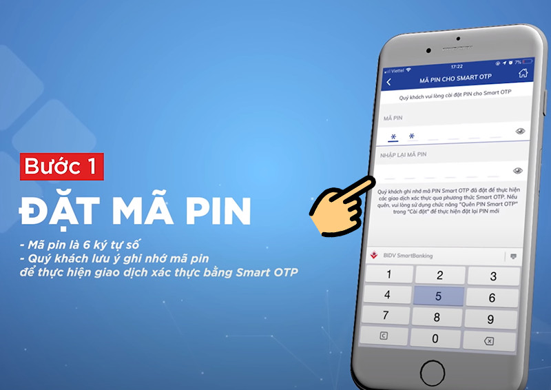 Đặt mã PIN 6 số cho Smart OTP 