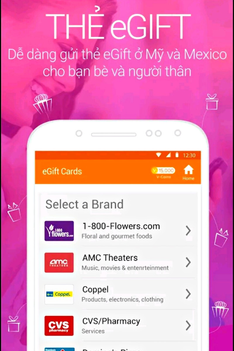 Dễ dàng gửi thẻ eGif cho bạn bè và người thân