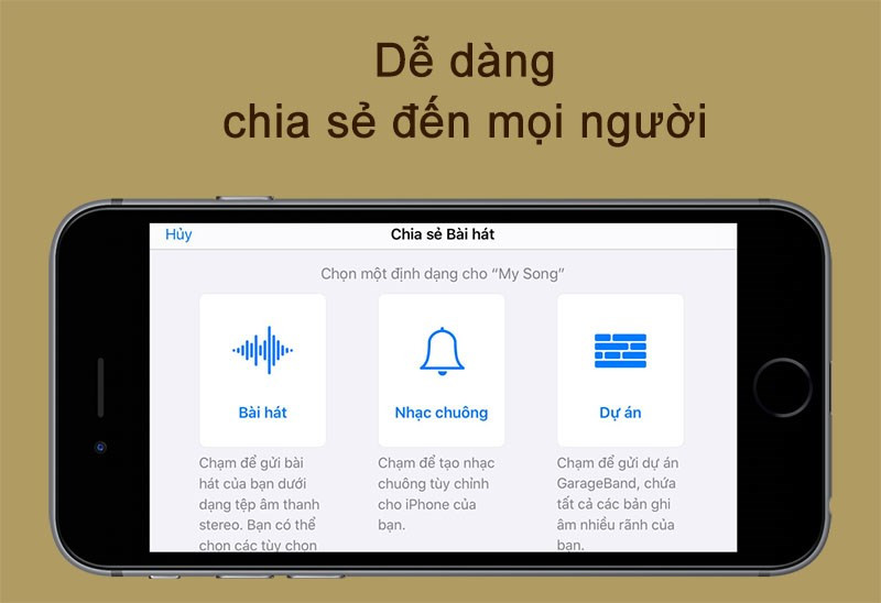 Dễ d&agrave;ng chia sẻ b&agrave;i h&aacute;t đến mọi người