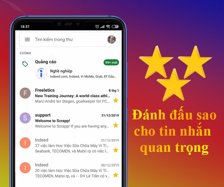 Đ&aacute;nh dấu email quan trọng