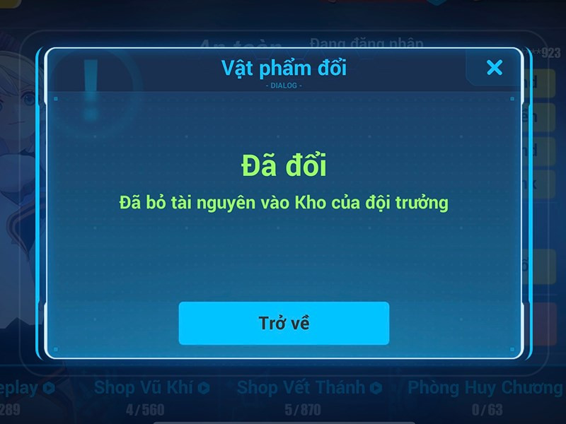 Đổi qu&agrave; th&agrave;nh c&ocirc;ng!