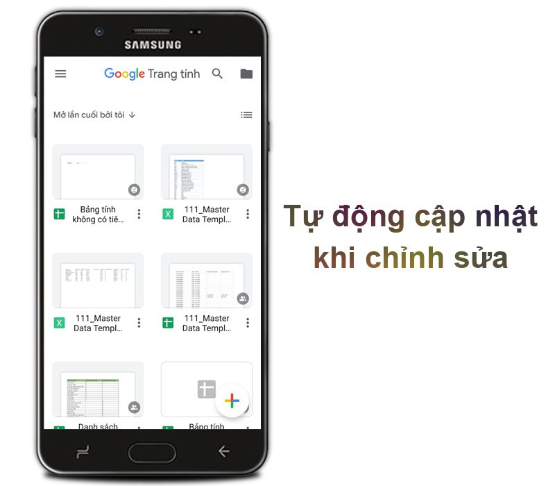 Dữ liệu được cập nhật tự động trên Google Sheet