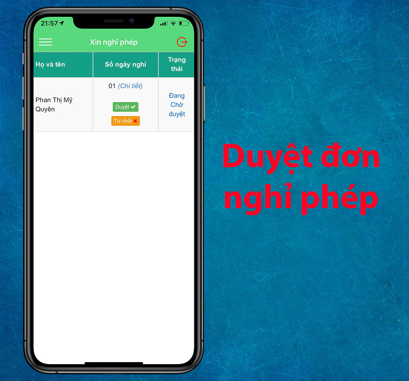 Duyệt nghỉ phép