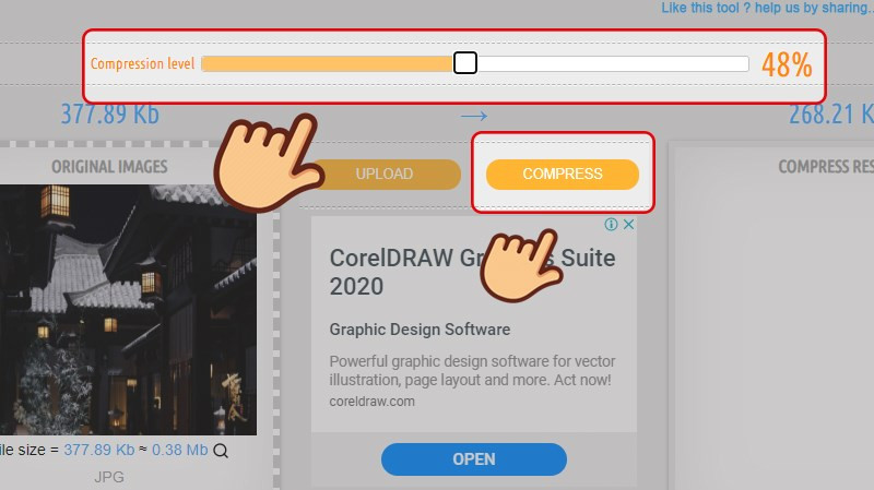 Giảm dung lượng ảnh bằng Compressnow 2
