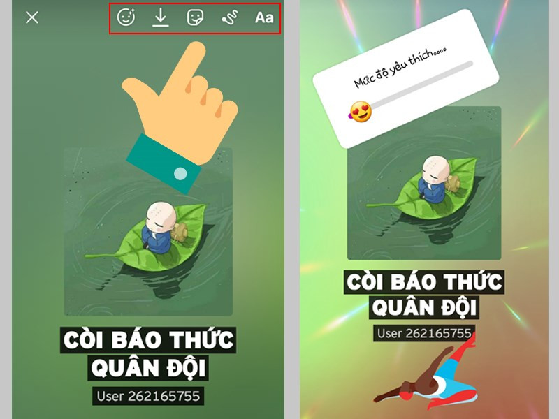 Giao diện chia sẻ trên Instagram Stories