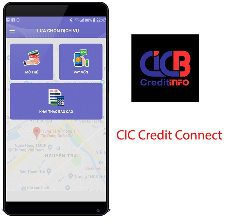 Giao diện CIC Credit Connect trên điện thoại