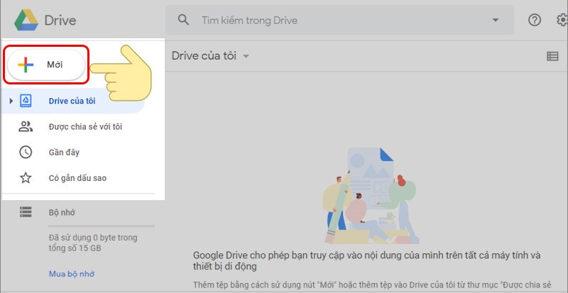 Giao diện Google Drive trên máy tính