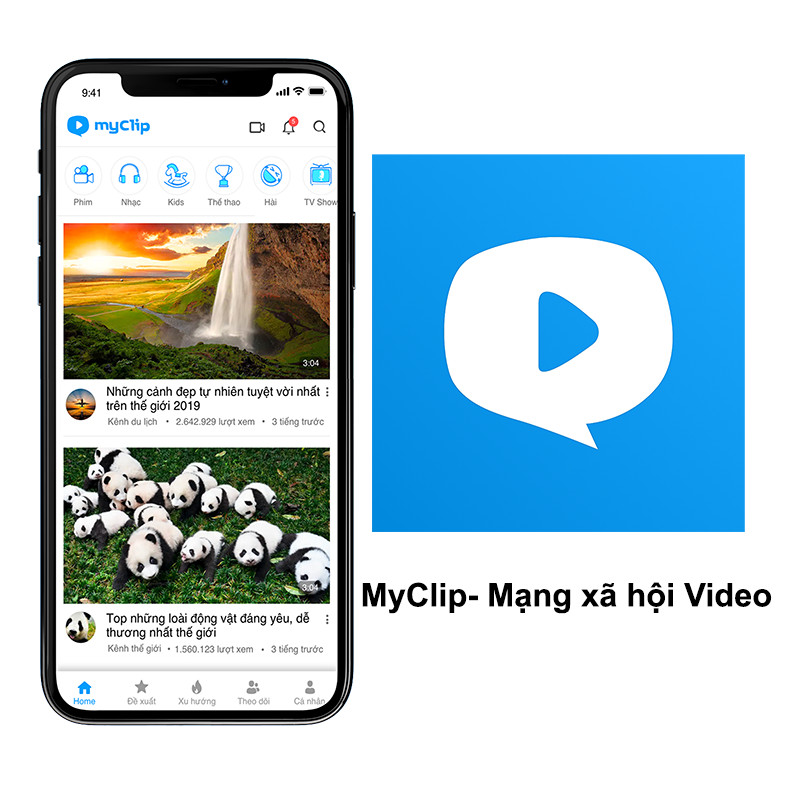 Giao diện MyClip trên điện thoại