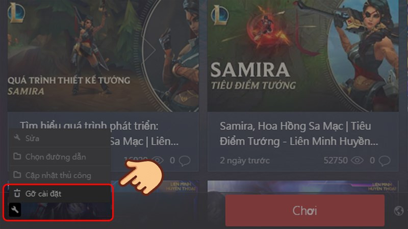 Gỡ cài đặt LMHT trên Garena