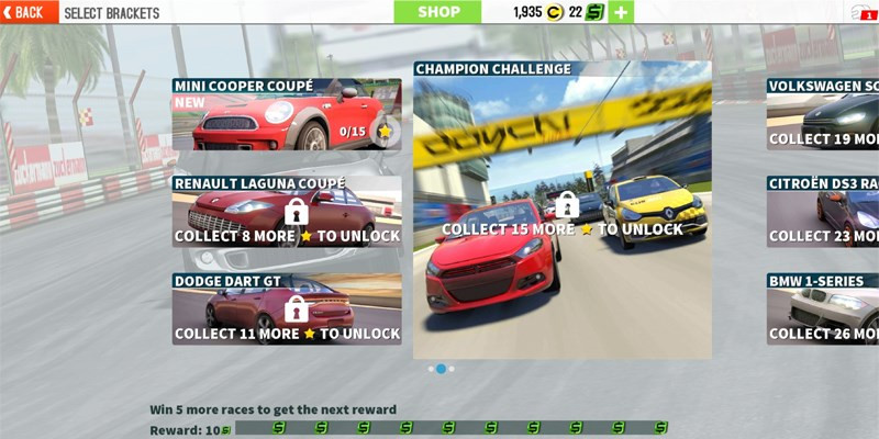 GT Racing 2: Giao diện màn hình chính