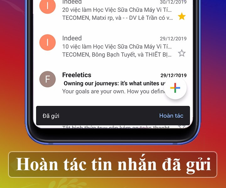 Ho&agrave;n t&aacute;c email đ&atilde; gửi