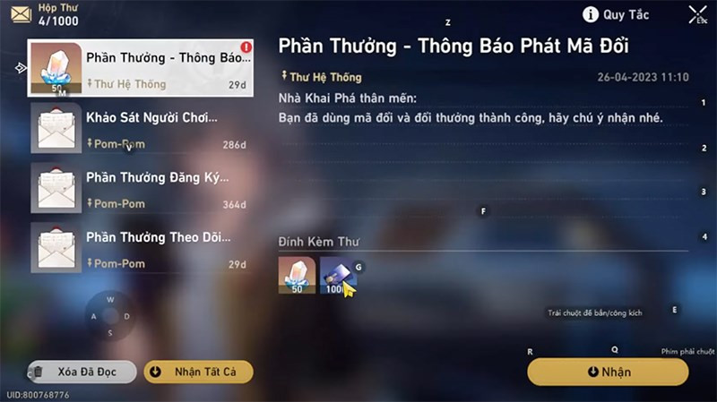 Hộp thư trong game