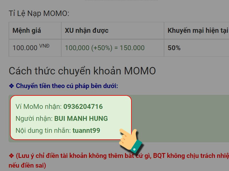 Hướng dẫn chuyển tiền qua MoMo