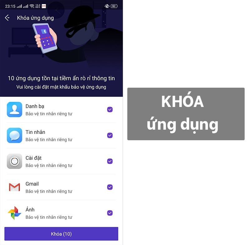 Kh&oacute;a ứng dụng si&ecirc;u việt