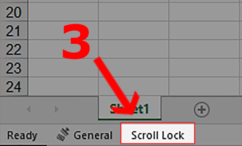 Kiểm tra Scroll Lock trong Excel