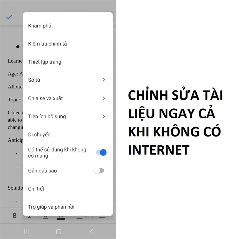 Làm việc offline với Google Docs