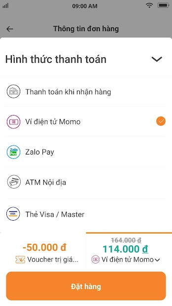 Lựa chọn hình thức nhận hàng