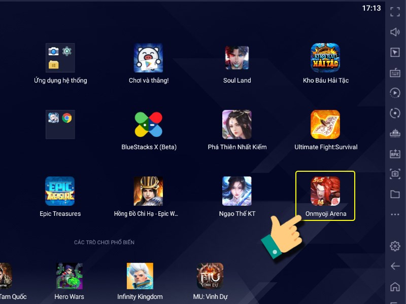 Mở game tại giao diện chính BlueStacks