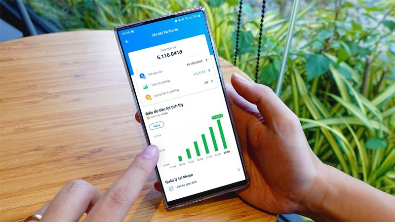 Mô tả hình ảnh: Giao diện tài khoản tích lũy ZaloPay