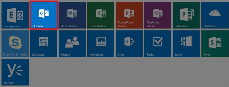 Mở ứng dụng Outlook