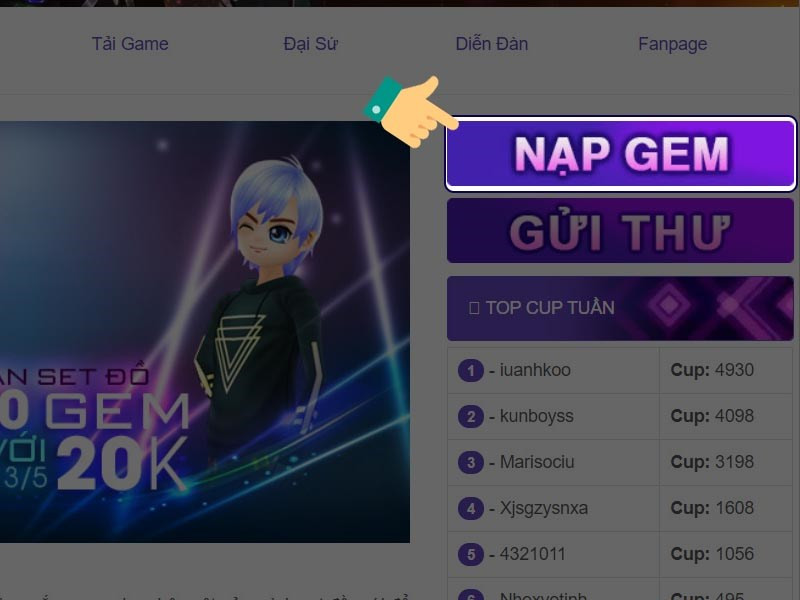 Nạp Gem Avatar Musik