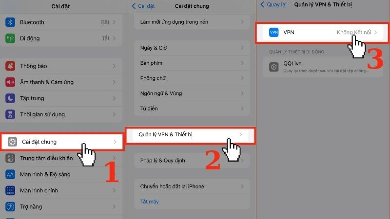 Ngắt kết nối VPN iPhone